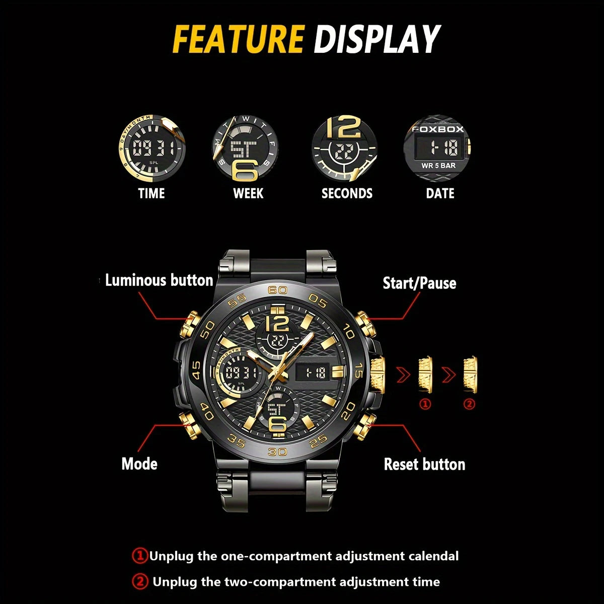 Waterproof men's watch